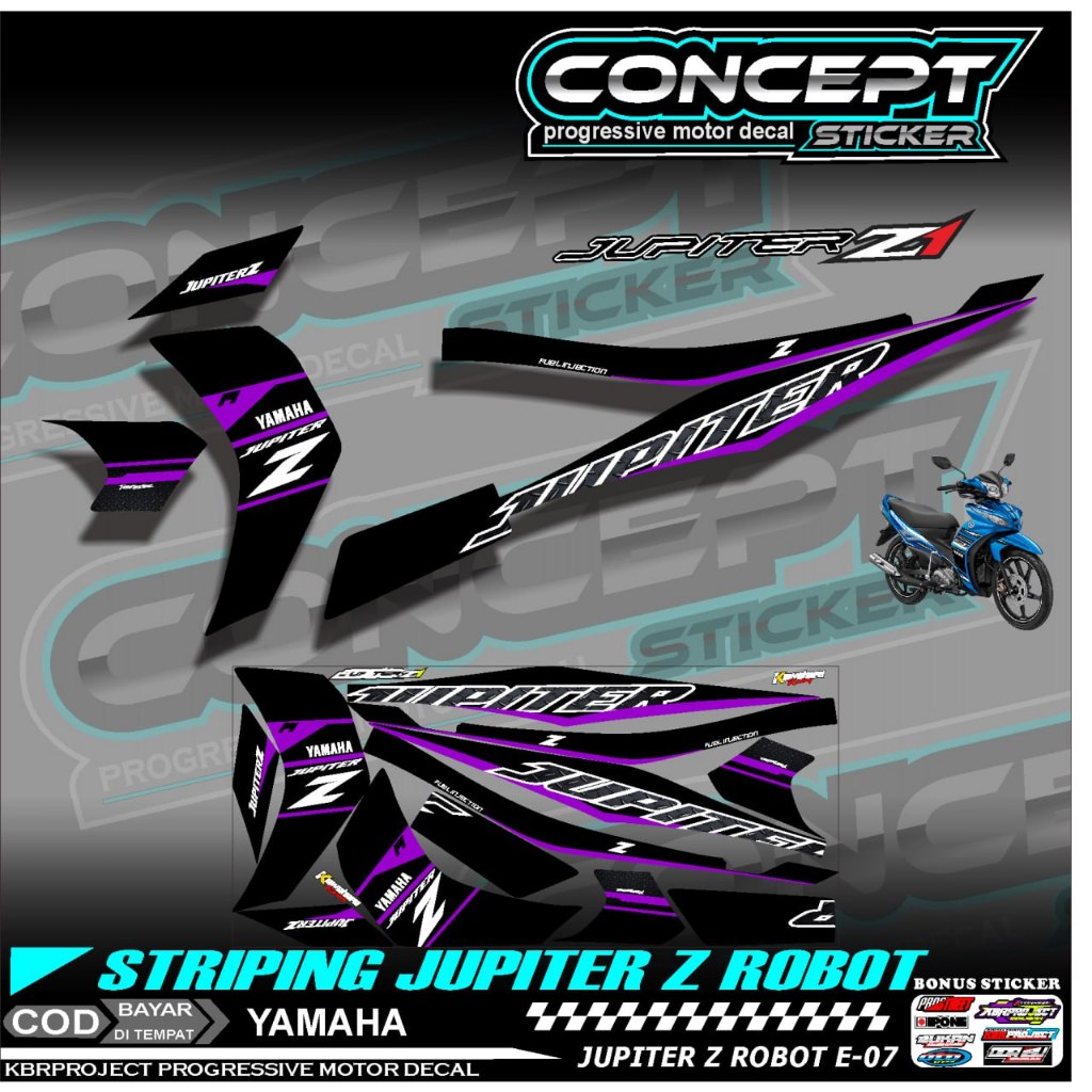 Jupiter Z ROBOT 2003 PREMIUM Motorcycle STRIPING Sticker PREMIUM Cool ...