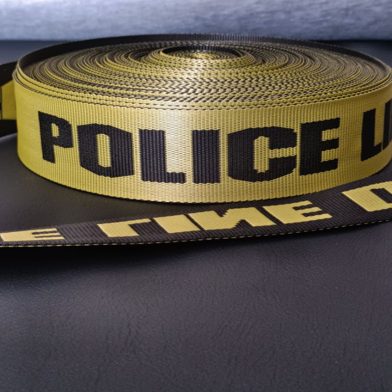 Police Line Do Not Cross Webbing Rope size 5cm Per 1 Roll (45 meters ...
