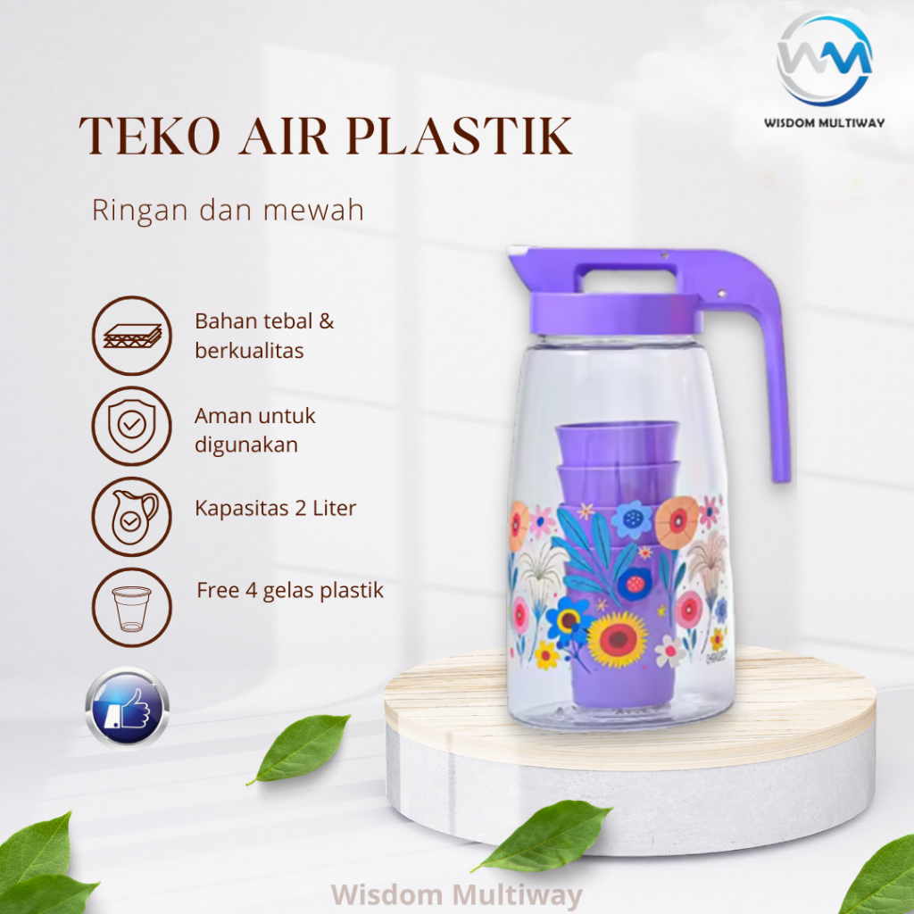 2liter Plastic Water Teapot Set Of 4cup Water Teapot Shopee Philippines