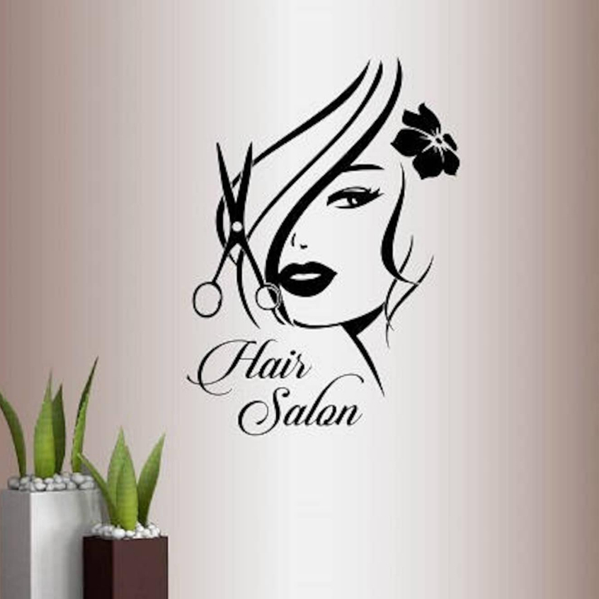 Special!!! Wall And Glass Stickers Beauty salon free custom Your Name ...
