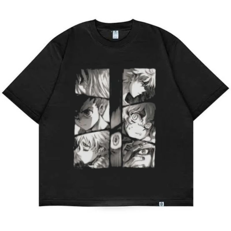 HUNTERxHUNTER Anime Character Print T-Shirt, Men's Size M cotton black type Vintage Second Hand