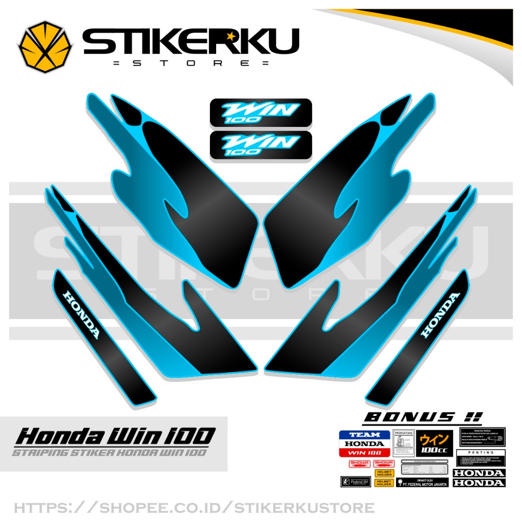 Honda WIN STRIPING/MOTIF 148/WIN 100 STICKER/WIN 100 VIRAL Variation ...