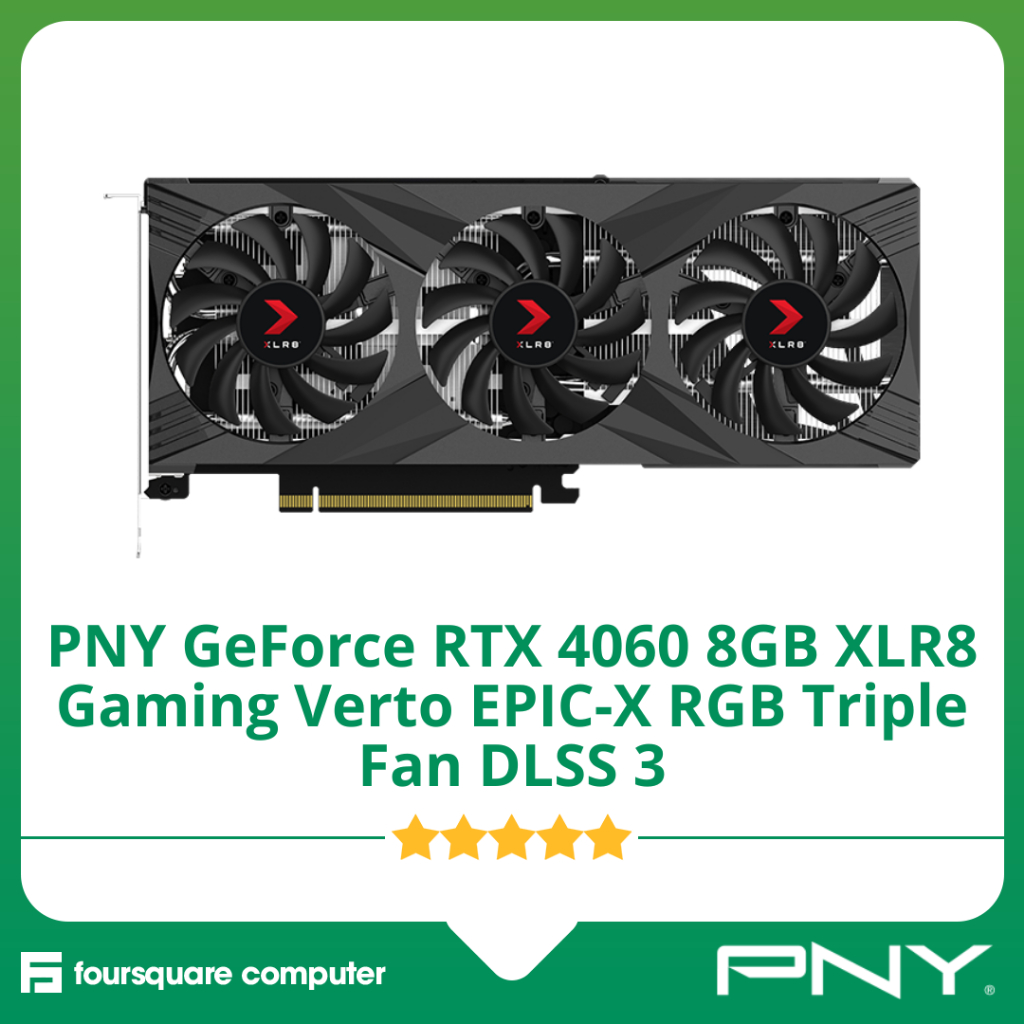 Vga PNY GeForce RTX 4060 8GB GDDR6 XLR8 Gaming Verto EPIC-X RGB Triple ...
