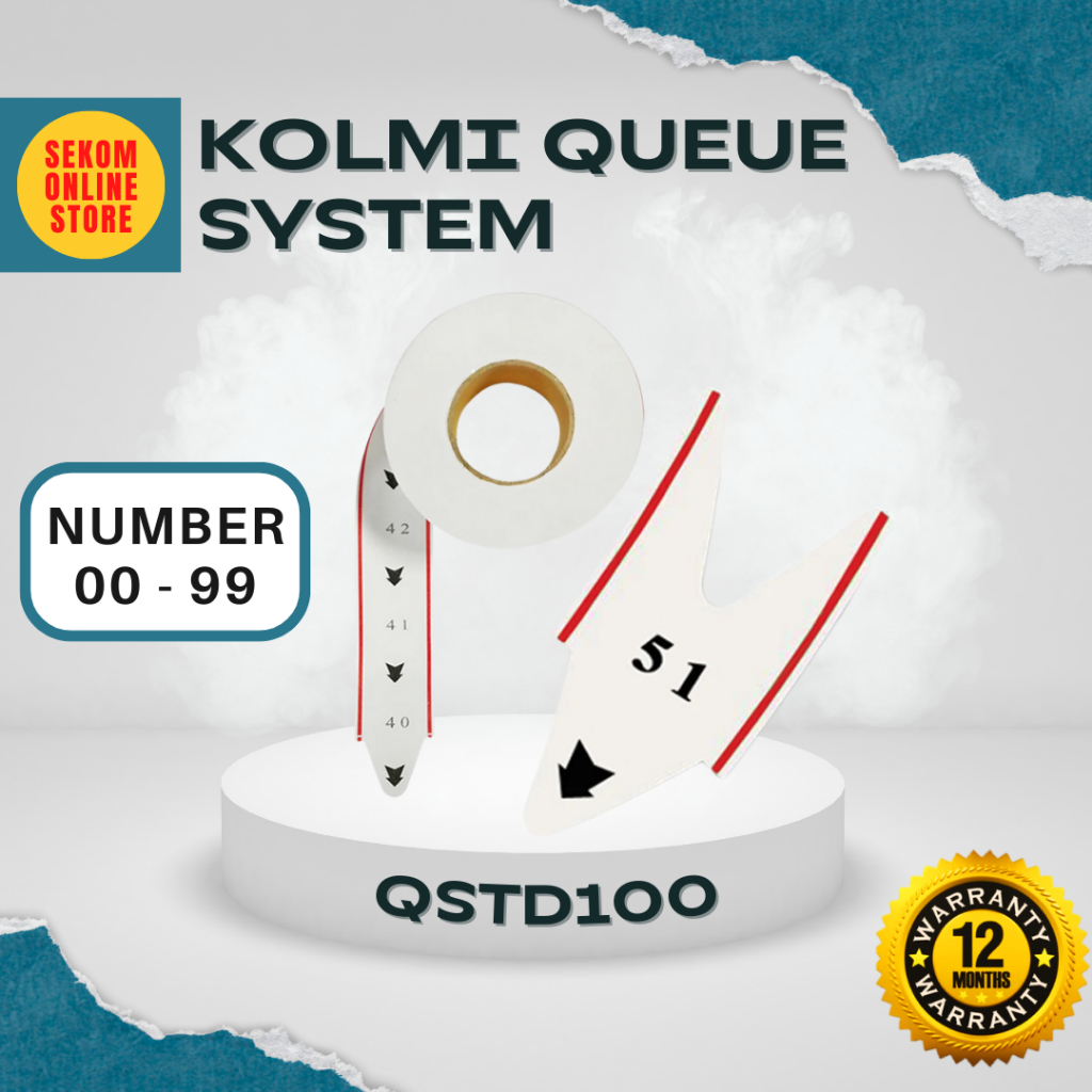 Kolmi QUEUE SYSTEM Paper Roll Ticket Dispenser Cashier QUEUE SYSTEM