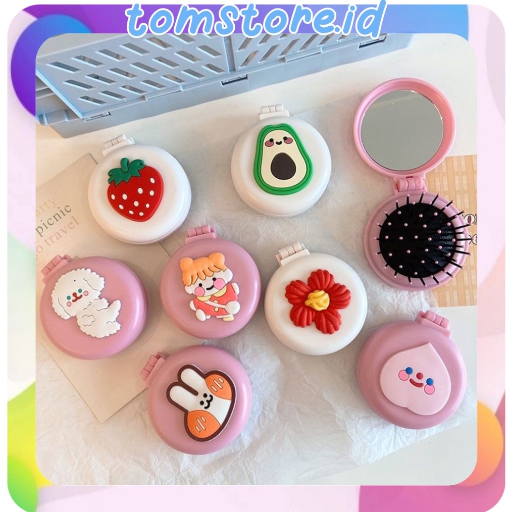 UPDATE STOCK TOMSTOREID Cute Character Glass Folding Hair Comb Portable ...
