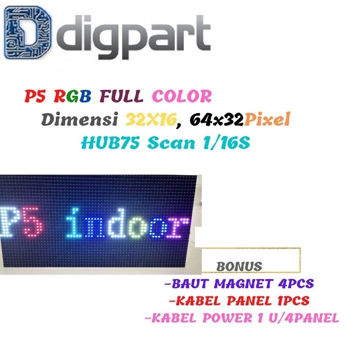 P5 RGB Full Color Indoor SMD Running Text Led Module Panel | Shopee ...