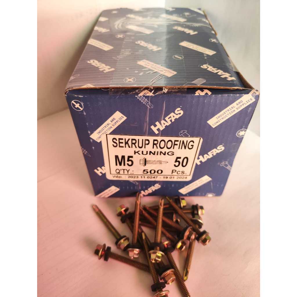 Yellow roofing Screw M5 x 50 Memorised Per Box // SDS 12x50 // Drilling ...