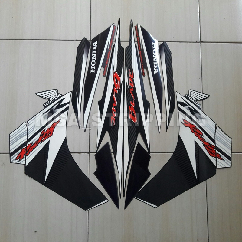 HITAM Stripping strip stickers sticker lis polet body Honda blade ...