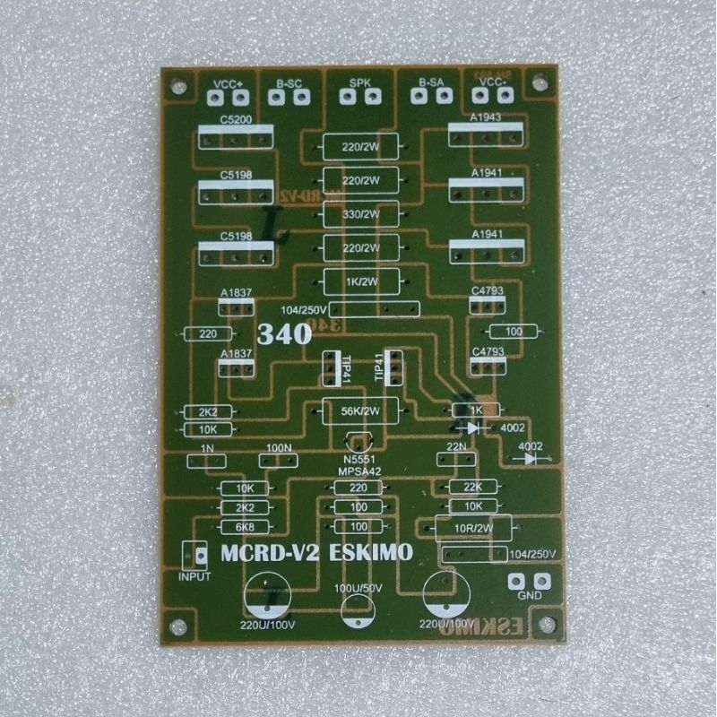 Pcb Driver Power Amplifier Mono MCRD V2 Eskimo Type 340 Low Sub
