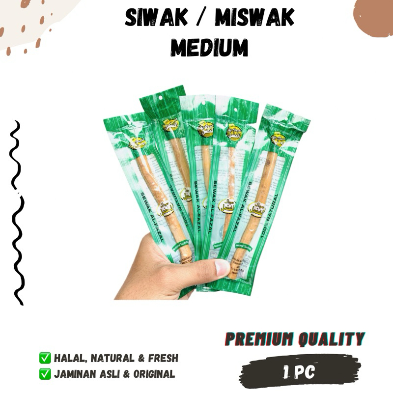 SIWAK MISWAK Medium Size Premium Natural Toothbrush Rent Wood Branches ...
