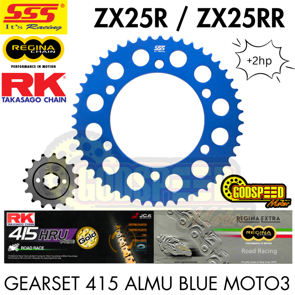 GEARSET GIRSET SSS 415 ROAD RACE DRAG ZX25R ZX25RR ZX 25 MOTO3 SPEC ...