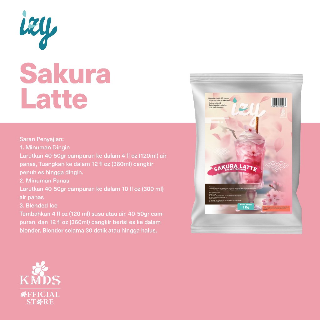 Izy Powder Drink Sakura Latte 1kg | Shopee Philippines