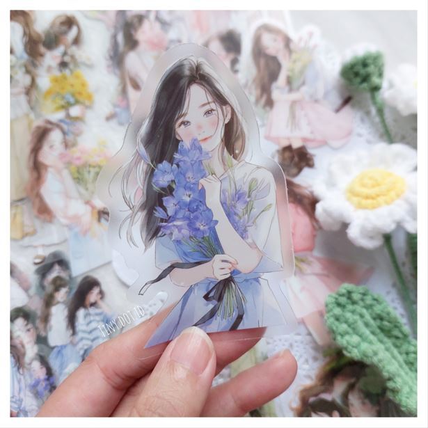 Deco Sticker - Aesthetic Girl & Flower Stickers (10 pcs) | Shopee ...