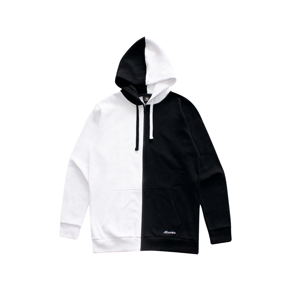 PUTIH HITAM Indecisive Jacket Black And White Hoodie Jacket With Zipper Shopee Philippines