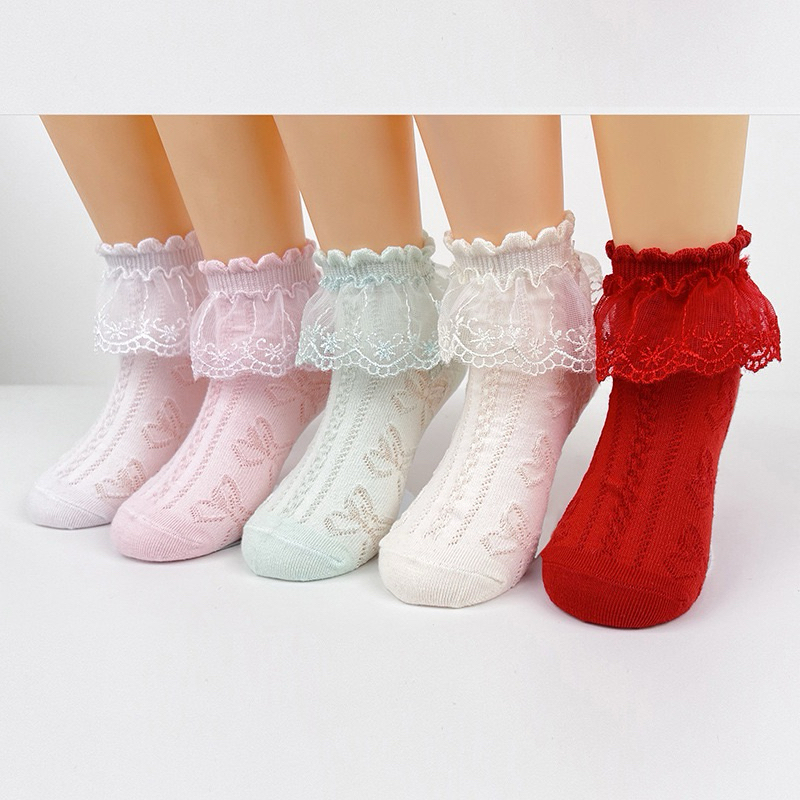 Girls' Socks with Soft Ribbon Lace Model | Shopee Philippines