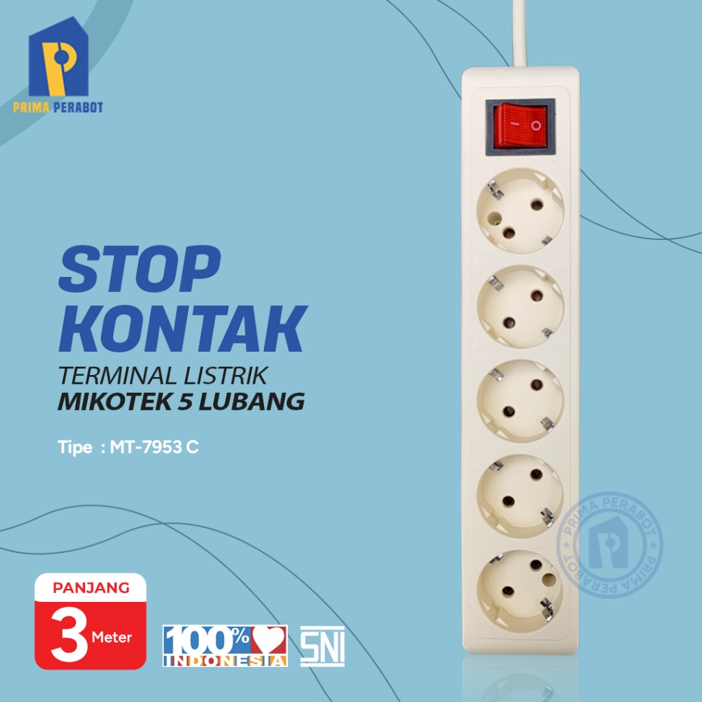 PUTIH 3 meter 5 hole White Socket 5 Hole Electrical Terminal | Shopee ...