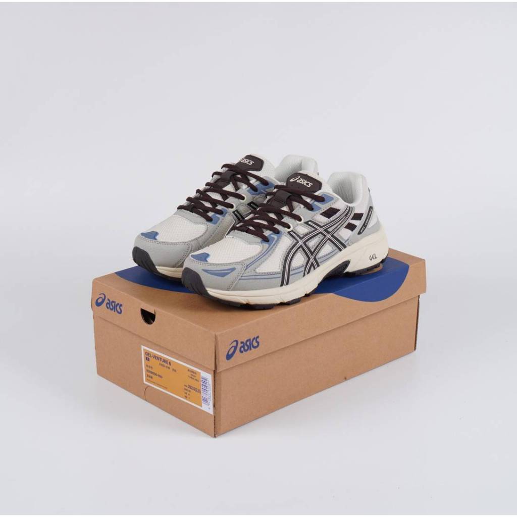 Ascs Gel Venture 6 Cream White Black Sneakers | Shopee Philippines