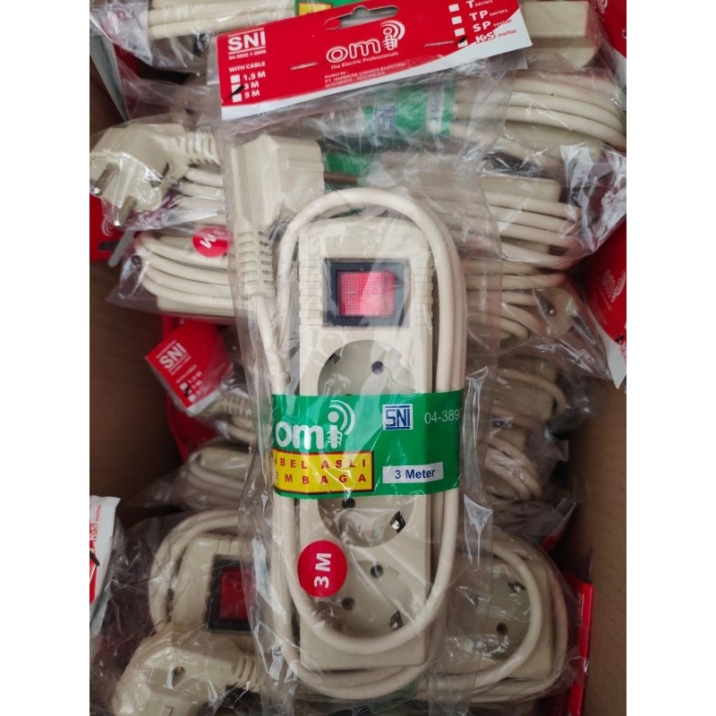 Omi KS Series 3-hole Socket+Switch+1.5M/3M/5M Cable SNI Standard ...