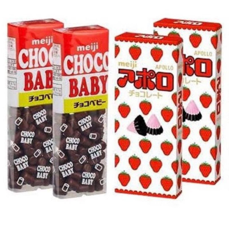 Meiji Chocolate Japan - Meiji Choco Baby & Apollo Strawberry Mini ...