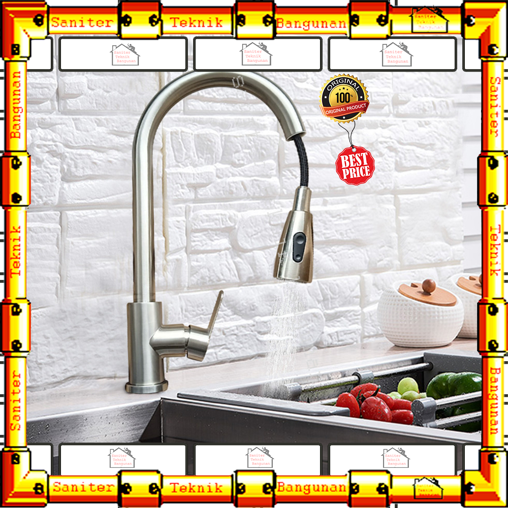 Bcp PullOut Sink Faucet Dishwashing Hot Cold Sink Faucet Shopee