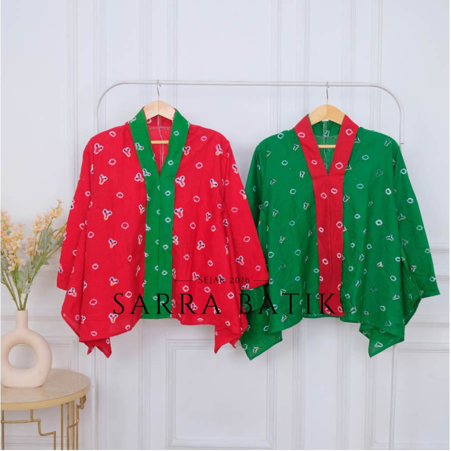 Premium - Batik Blouse Jumputan 2 Tone Modern Kebaya Politikaru Jumput ...