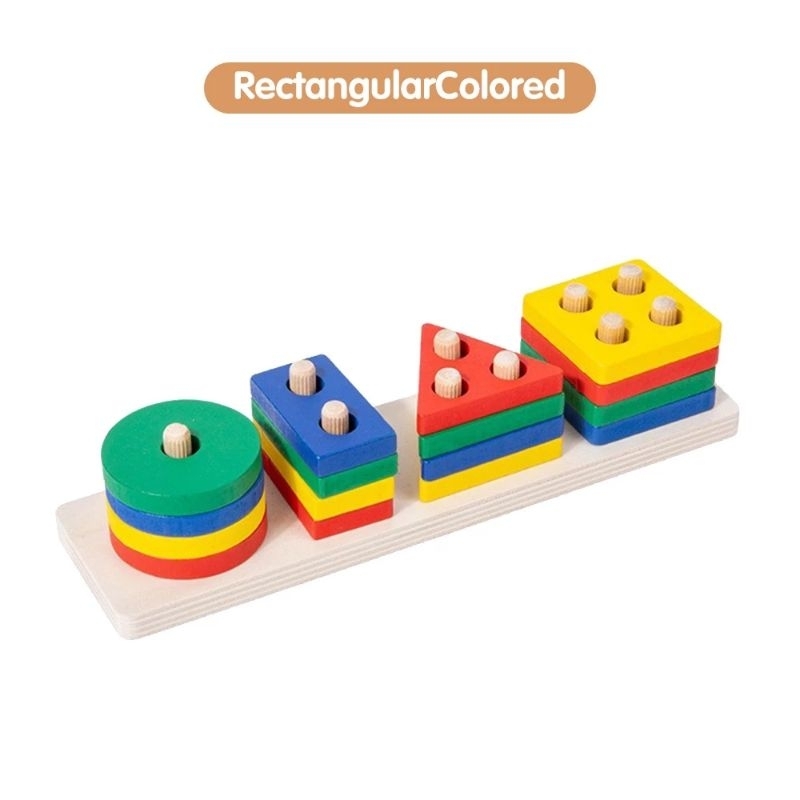 GEOMETRIC Puzzle - basic shape pillar sorting/ matching geo shape ...