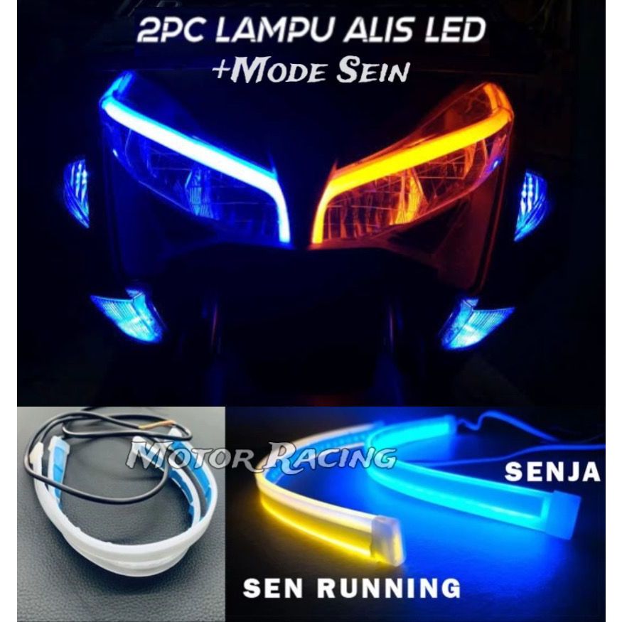Flexible LED Eyebrow Lights DRL Motorcycle Variations 30cm NMAX PCX ADV ...