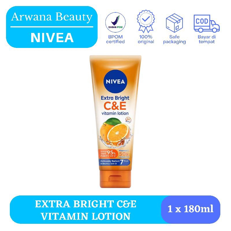 Nivea Extra Bright C&E Vitamin Body Lotion 180mL 50x Vitamin C