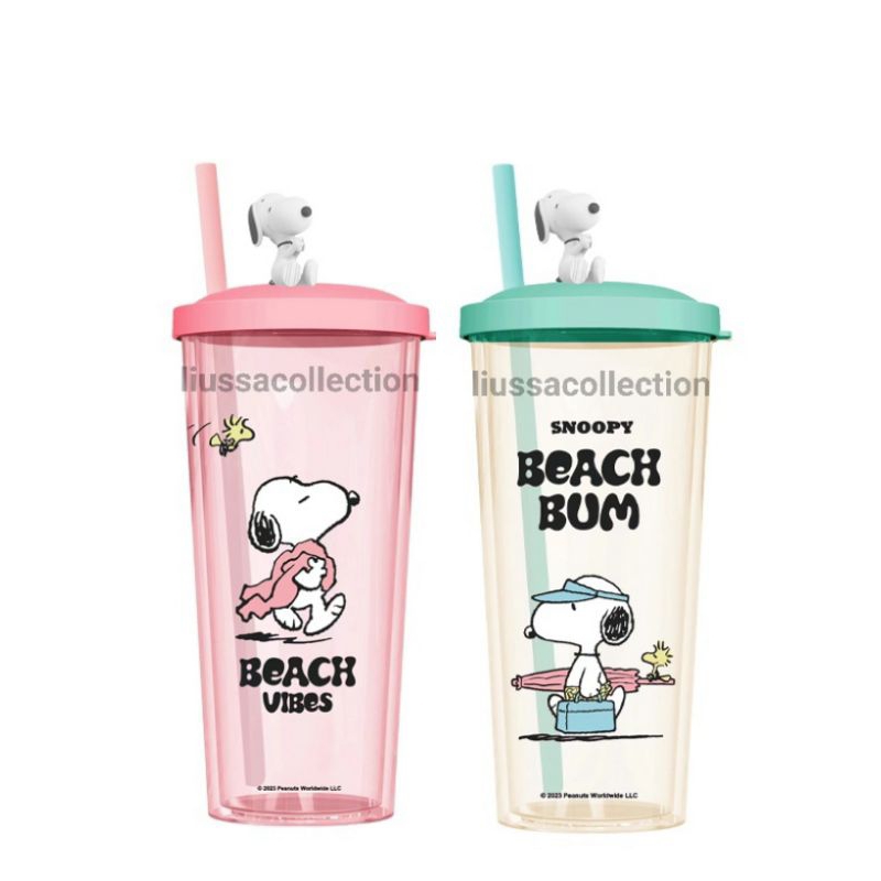 Miniso Tumbler Snoopy Summer Travel Collection Plastic Tumbler with