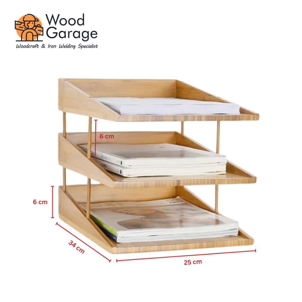 Wooden tier stackable letter tray / multi-purpose stacking document ...