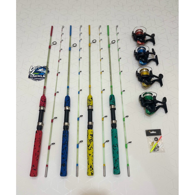 1 Set Of Transparent Pool Fishing Rod 10 Ring+Bonus Max Drag 9KG