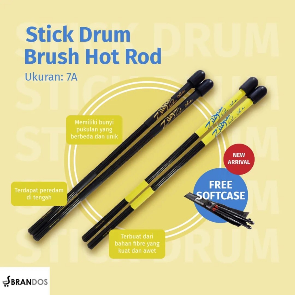 Zildjian 7A Fiber Hot Rod Dowel Rute Bamboo Stick STKD-33 | Shopee ...