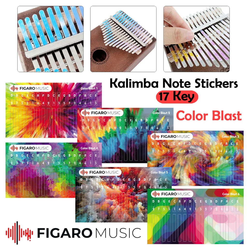 Kalimba 17 Keys Sticker / Kalimba Sticker - Color Blast Series | Shopee ...
