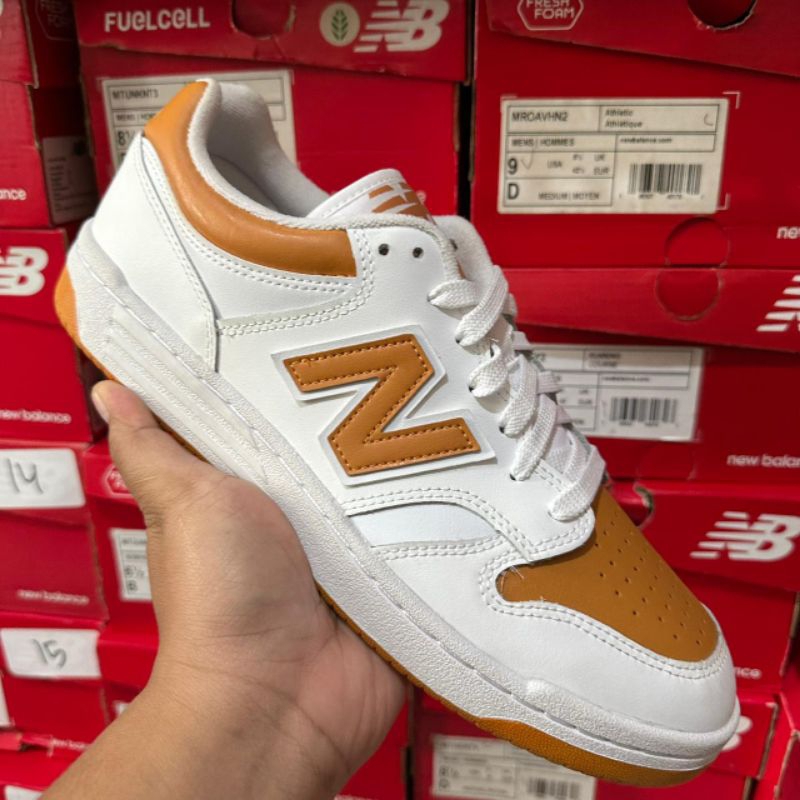 New BALANCE 480 SNEAKERS FOR MENS ORIGINAL WHITE BROWN