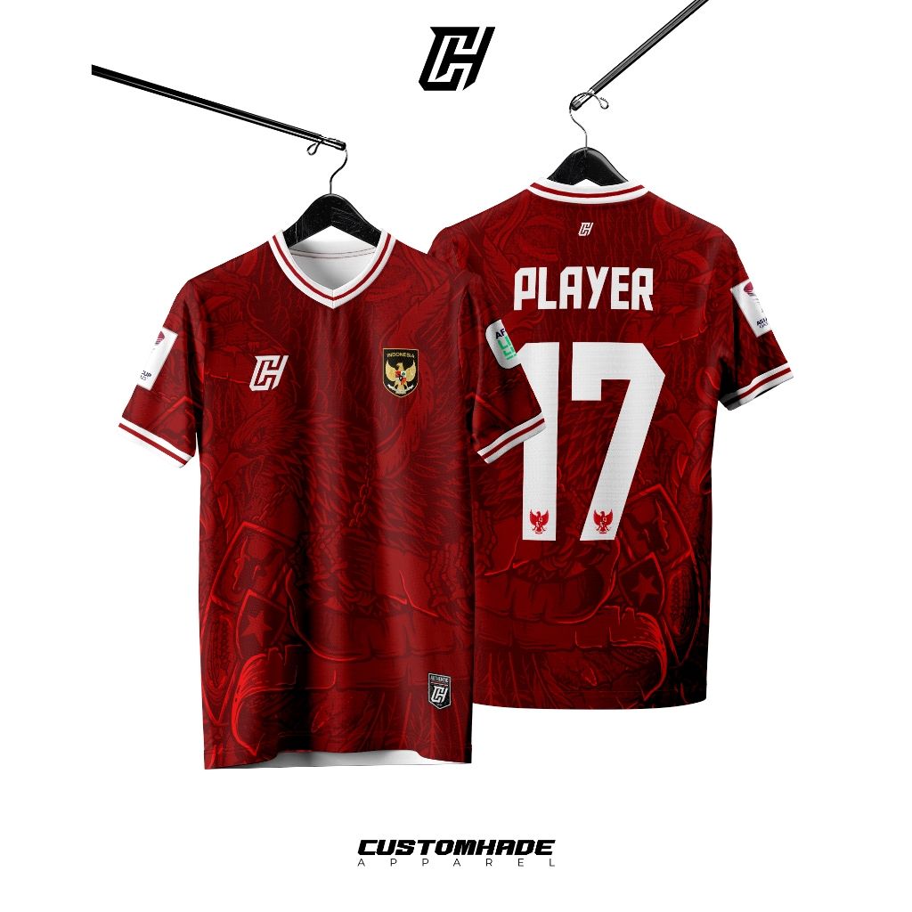 MERAH Ch Jersey Indonesian National Team Home Red Latest Asian Cup 2024