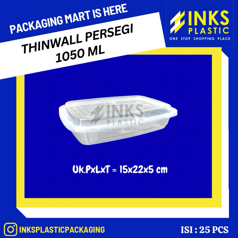 Thinwall 1050 ML RECTANGLE RECTANGLE (25 PCS) | Shopee Philippines