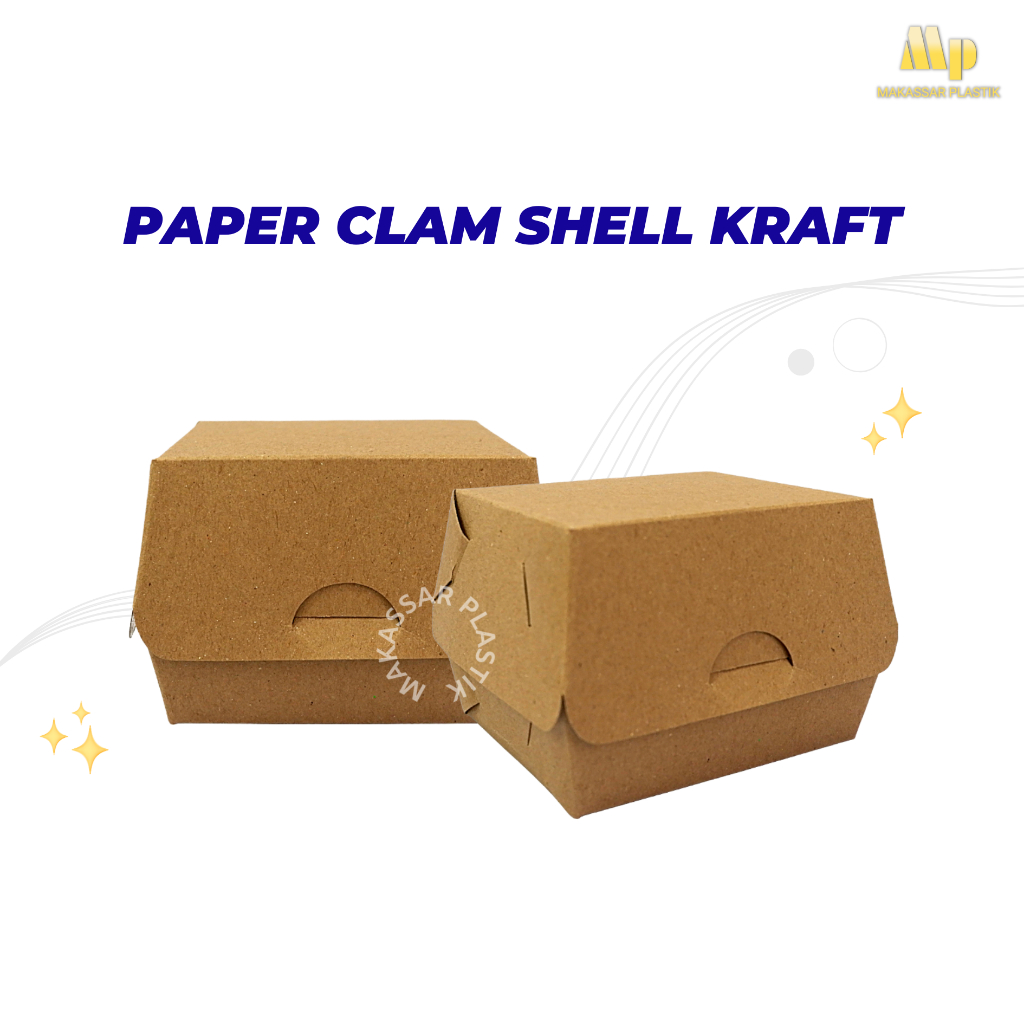Kraft Clam Shell Burger Box Pattern @25 Pcs | Shopee Philippines