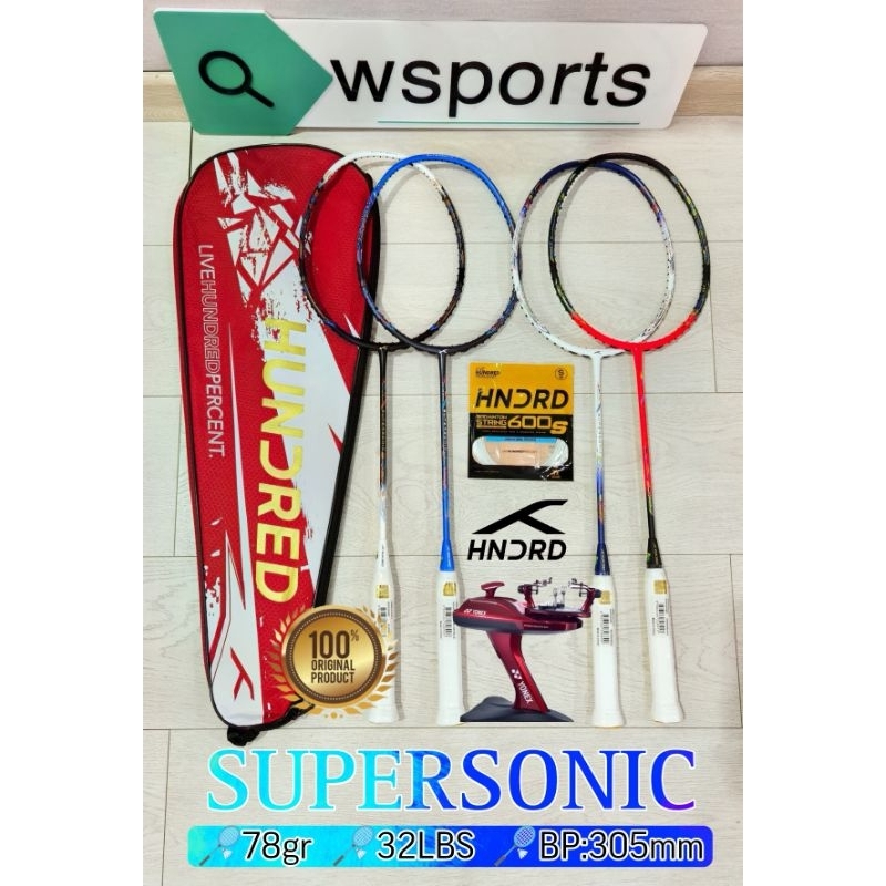 Original HUNDRED SUPERSONIC HNDRD Super Sonic Badminton Racket | Shopee ...