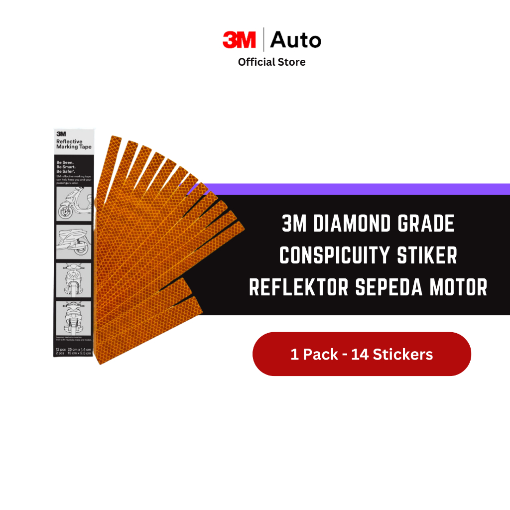 3mtm Diamond GradeTM Conspicuity Motorcycle Reflector Sticker - 1pack ...