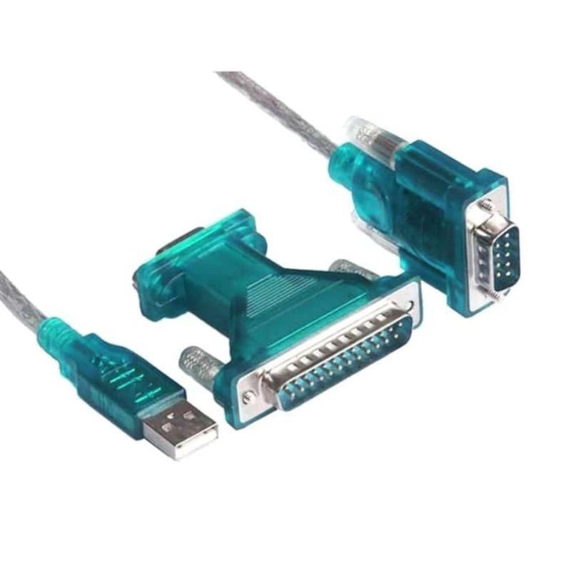 !Usb 2.0 to serial com rs232 db9 db25 parallel 2in1 cable + 12Mbps ...
