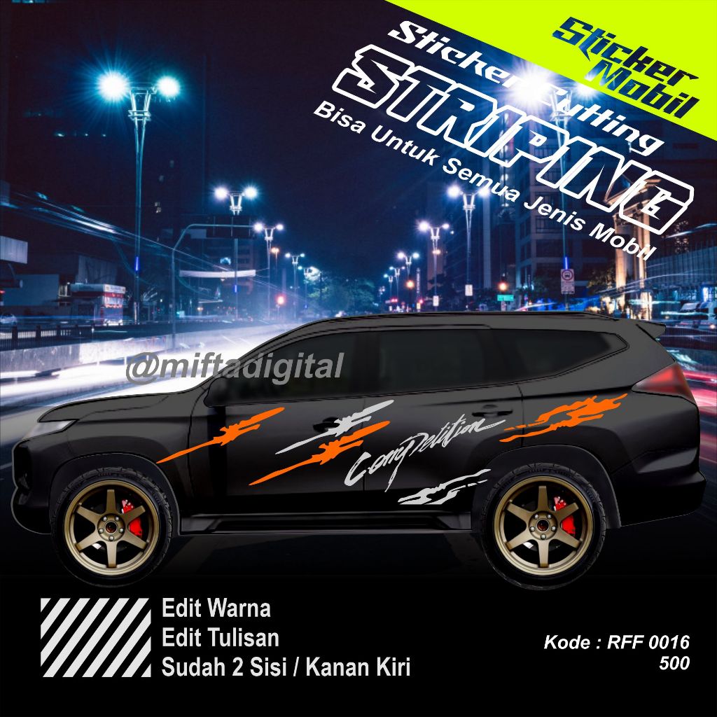 Cool Striping Car Variation Stickers for Pajero, Fortune, Innova ...