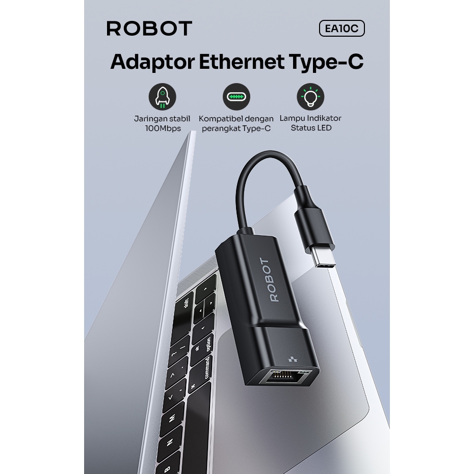 Robot EA10C TypeC Adapter LAN Network 10/100Mbps Converter