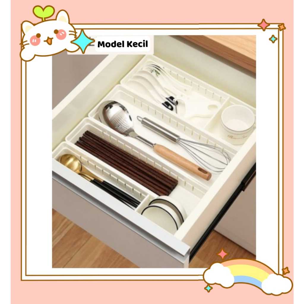 [V1] SMALL MODEL 3 Separator Storage Box organizer Drawer Spoon Fork ...