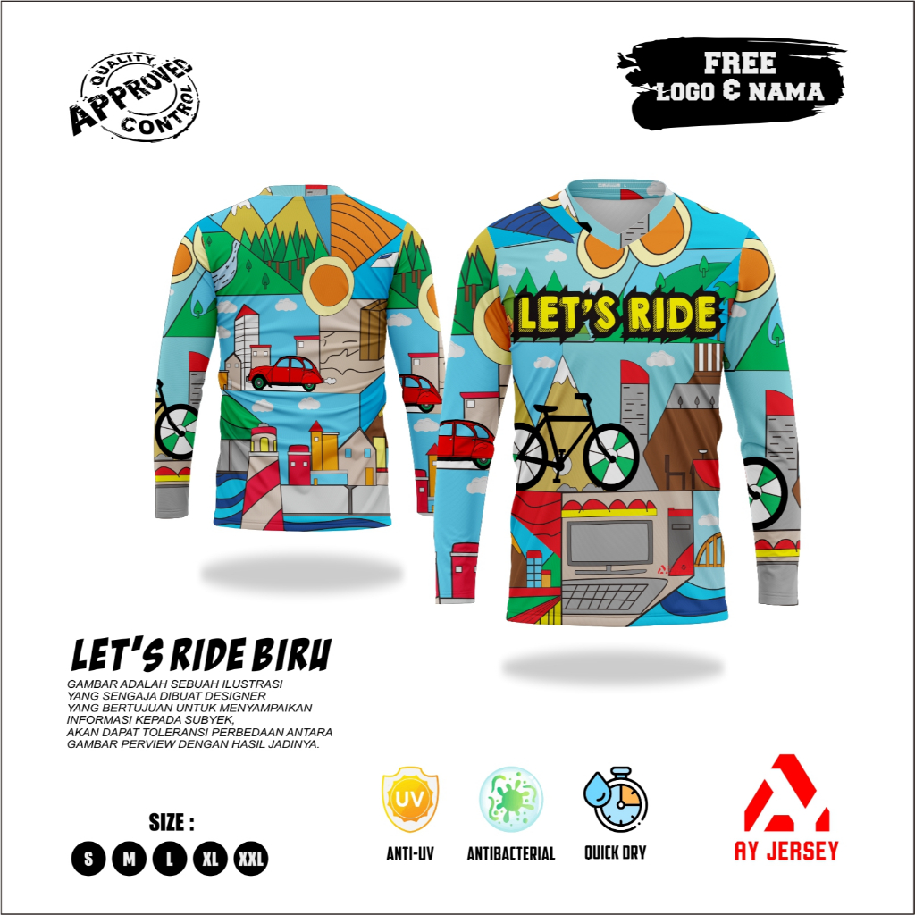 Lets RIDE BIKE JERSEY PREMIUM CYCLING BIKE JERSEY LETS RIDE JERSEY (PJG ...