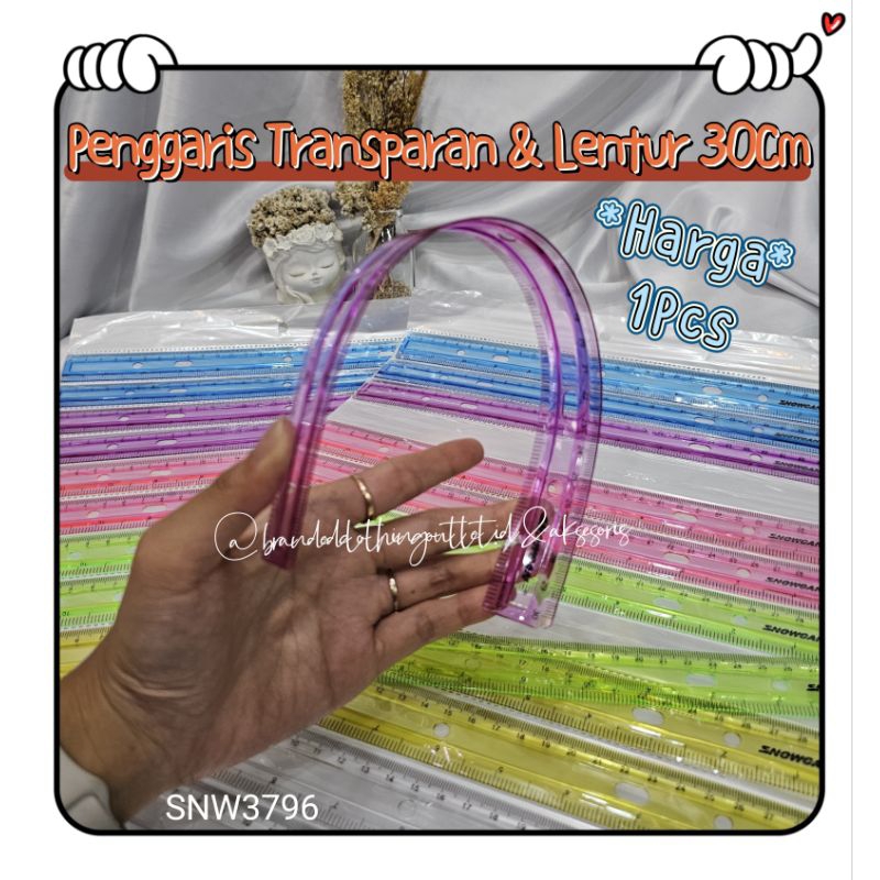 30CM Flexible Clear RULER Colorful SNOWCAN RULER/ Mica RULER/ ELASTIC ...