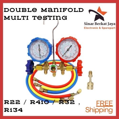 Manifold Double Multi Testing R22 R410 R32 R134 Ac Freon Filling ...