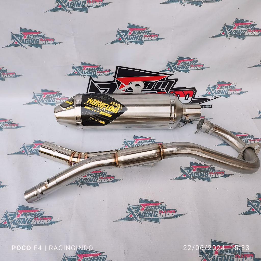 Exhaust muffler pipe canister Lumos NORIFUMI Rocket 4zipper kawasaki