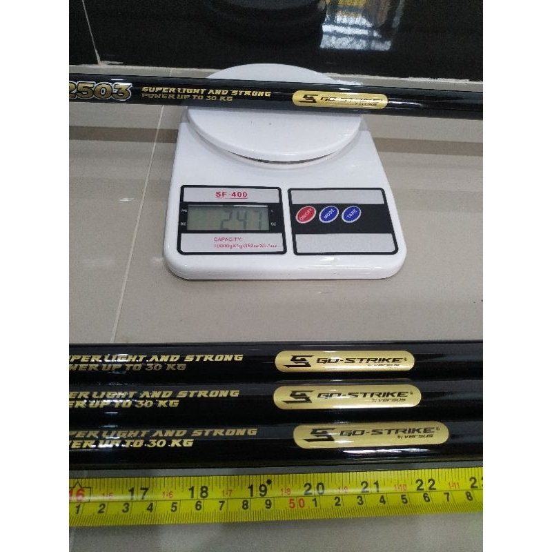 30kg Rigid Tile Fishing Rod Red Bull Go Strike 2.5 Mtr Lelean Bawal ...