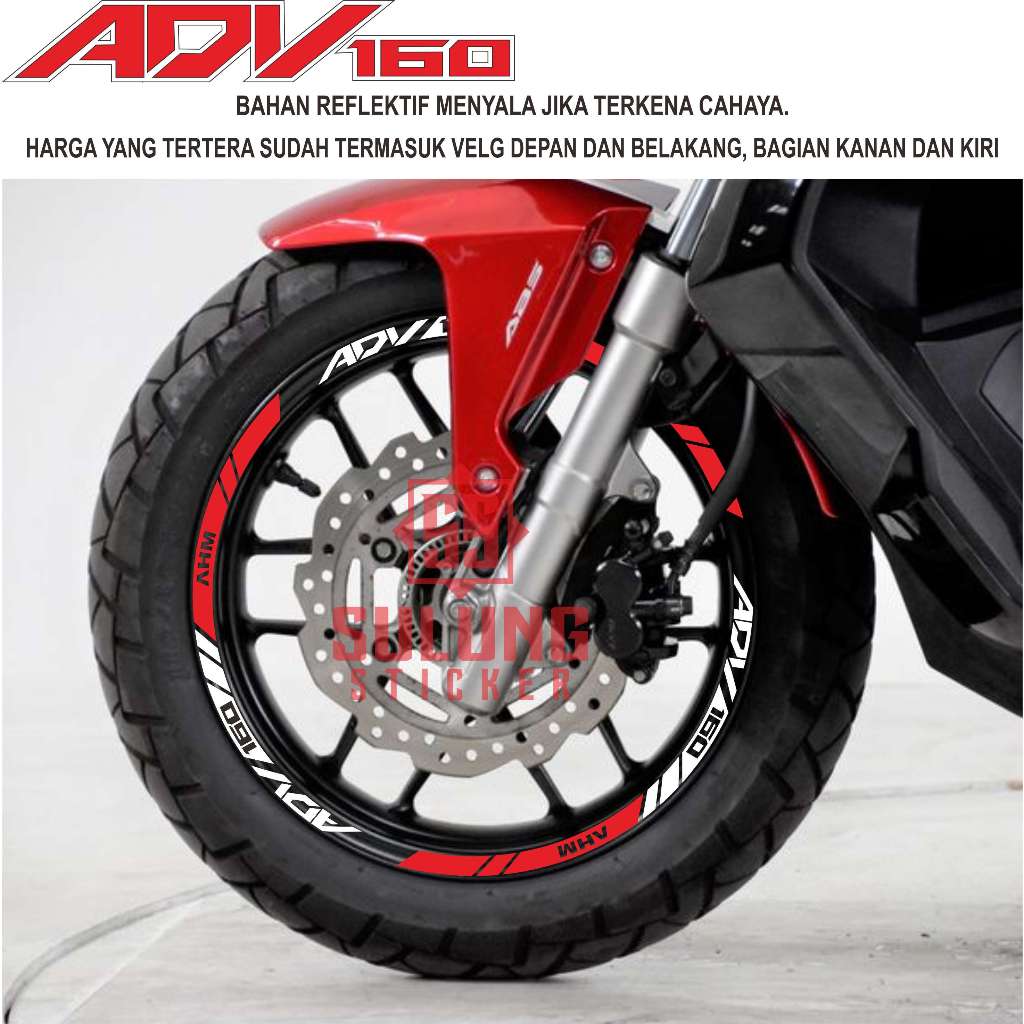 Honda ADV 160 Motorcycle Rim Strip Stickers, Cool Rim Variation Cutting ...