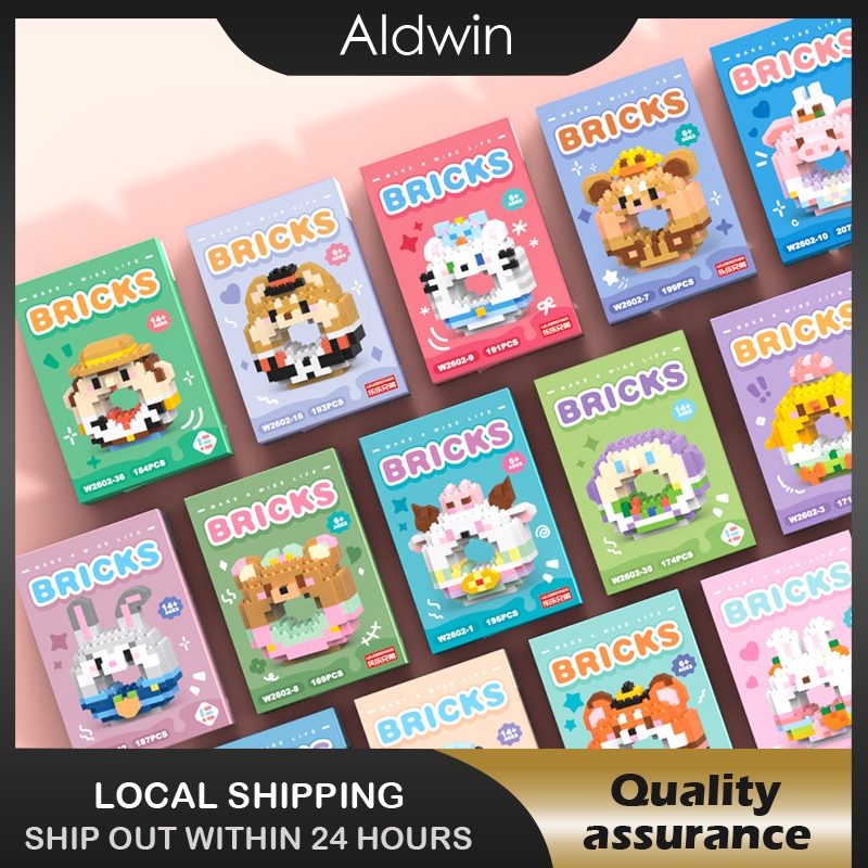 Diy Stacking Blocks Mini Cartoon Bricks Donut Disney Toys Blocks Nano ...
